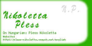 nikoletta pless business card